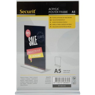 Securit Transparent Poster en forme de L Support, format A4, orientation portrait (Pft-acl-a4) Vertical