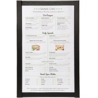 Securit support magnetique pour menu, 33 x 21.5 x 0.8 cm, simili cuir noir avec magnetique cotes (Mc-mga4-bl) noir