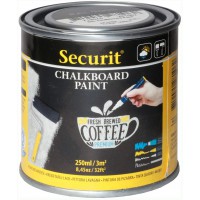 Securit Tableau noir 250 ml Peinture acrylique a  base d'eau pour verre/metal/ceramique/plastique/bois