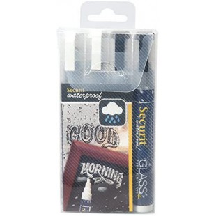Securit Feutre-Craie Waterproof Blanc et Noir - Medium 2-6mm