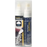 Securit SMA820-V2-WT Feutre-Craie etanche Blanc Lot de 2 - Pointe Large 7-15 mm