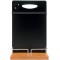 SECURIT Table Caddy - Double Face Surface d'ecriture - Metal Framework - Teck - 22 x 20 cm, Bois, Noir, 35 x 22.3 x 20.3 cm