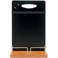 SECURIT Table Caddy - Double Face Surface d'ecriture - Metal Framework - Teck - 22 x 20 cm, Bois, Noir, 35 x 22.3 x 20.3 cm