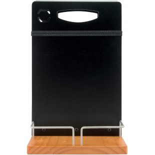 SECURIT Table Caddy - Double Face Surface d'ecriture - Metal Framework - Teck - 22 x 20 cm, Bois, Noir, 35 x 22.3 x 20.3 cm