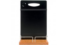 SECURIT Table Caddy - Double Face Surface d'ecriture - Metal Framework - Teck - 22 x 20 cm, Bois, Noir, 35 x 22.3 x 20.3 cm