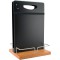 SECURIT Table Caddy - Double Face Surface d'ecriture - Metal Framework - Teck - 22 x 20 cm, Bois, Noir, 35 x 22.3 x 20.3 cm