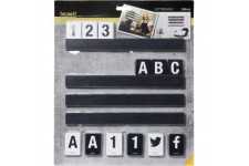 Securit Lettre etagere, y compris lettres et chiffres - 1 m - Noir