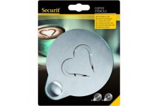 SECURIT Cafe Pochoirs Lot de 2, Acier Inoxydable, Gris, 12.4 x 10 x 0.1 cm