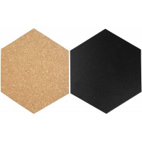 SECURIT Hexagon Cork & chalkboards-Set of 7 pcs (4X Chalkboard + 3X Cork) Sac a  Chaussettes, 23 cm, Noir (Black)