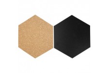 SECURIT Hexagon Cork & chalkboards-Set of 7 pcs (4X Chalkboard + 3X Cork) Sac a  Chaussettes, 23 cm, Noir (Black)