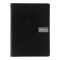 Securit Carte menu 100% cuir agglomere - couleur Noire - Ligne Royal - format A4 - 1 Insert Inclus (4 Vues)