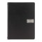 Securit Carte menu 100% cuir agglomere - couleur Noire - Ligne RAW - format A4 - 1 Insert Inclus (4 Vues)