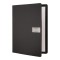 Securit Carte menu 100% cuir agglomere - couleur Noire - Ligne RAW - format A4 - 1 Insert Inclus (4 Vues)