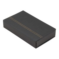 Box porte-addition tendance en simili cuir noir - Noir - 4 cm