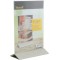 SECURIT Porte Menu de Table plexi - Porte Affiche avec Base en INOX pour Table d'hotel Restaurant - Transparent - A5