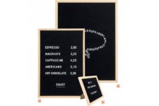 Securit Tableau avec lettres 60 x 80 cm en bois naturel et feutre - Comprend 360 lettres, chiffres, symboles et un ki