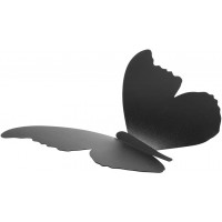 SECURIT 7 ardoises murales Silhouette 3D Noire modele Papillon + 1 Feutre-Craie - Decoration Murale Ardoise decorative - Noir - 