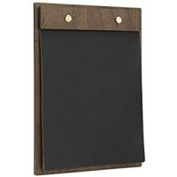 Porte menu format A5 type Clipboard en bois de noyer et simili cuir - Presentation menu restaurant