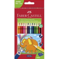 Faber-Castell 116501 Lot de 12 crayons de couleur triangulaires Jumbo