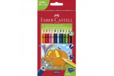 Faber-Castell 116501 Lot de 12 crayons de couleur triangulaires Jumbo