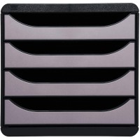 Exacompta - Ref. 310438D - BIG-BOX - Caisson 4 tiroirs pour document A4+ - Dimensions exterieures : Profondeur 34,70 x largeur 2