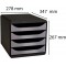 Exacompta - Ref. 310438D - BIG-BOX - Caisson 4 tiroirs pour document A4+ - Dimensions exterieures : Profondeur 34,70 x largeur 2