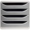 Exacompta - Ref. 310041D - BIG-BOX - Caisson 4 tiroirs pour document A4+ - Dimensions exterieures : Profondeur 34,70 x largeur 2