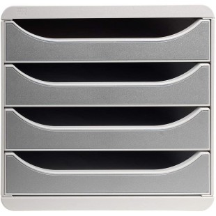 Exacompta - Ref. 310041D - BIG-BOX - Caisson 4 tiroirs pour document A4+ - Dimensions exterieures : Profondeur 34,70 x largeur 2