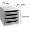 Exacompta - Ref. 310041D - BIG-BOX - Caisson 4 tiroirs pour document A4+ - Dimensions exterieures : Profondeur 34,70 x largeur 2