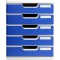 Exacompta - Ref. 301003D - MODULO A4 - Caisson 5 tiroirs fermes pour documents A4+ - Dimensions exterieures : Profondeur 35 x la