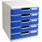 Exacompta - Ref. 301003D - MODULO A4 - Caisson 5 tiroirs fermes pour documents A4+ - Dimensions exterieures : Profondeur 35 x la