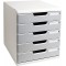 Exacompta - Ref. 301041D - MODULO A4 - Caisson 5 tiroirs fermes pour documents A4+ - Dimensions exterieures : Profondeur 35 x la