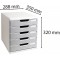 Exacompta - Ref. 301041D - MODULO A4 - Caisson 5 tiroirs fermes pour documents A4+ - Dimensions exterieures : Profondeur 35 x la