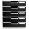 Exacompta - Ref. 301014D - MODULO A4 - Caisson 5 tiroirs fermes pour documents A4+ - Dimensions exterieures : Profondeur 35 x la