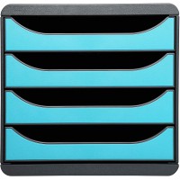 Exacompta - Ref. 310782D - BIG-BOX - Caisson 4 tiroirs pour document A4+ -Dimensions exterieures : Profondeur 34,70 x largeur 27
