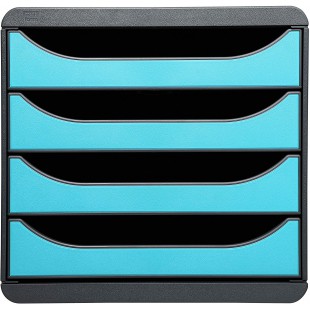 Exacompta - Ref. 310782D - BIG-BOX - Caisson 4 tiroirs pour document A4+ -Dimensions exterieures : Profondeur 34,70 x largeur 27