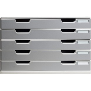 Exacompta - Ref. 322041D - MODULO A3 - Caisson 5 tiroirs fermes pour documents A3+ - Dimensions exterieures : Profondeur 35 x la