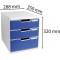 Exacompta - Ref. 325003D - MODULO A4 - Caisson 5 tiroirs fermes pour documents A4+ - Dimensions exterieures : Profondeur 35 x la