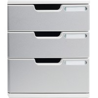 Exacompta - Ref. 325041D - MODULO A4 - Caisson 5 tiroirs fermespour documents A4+ - Dimensions exterieures : Profondeur 35 x lar