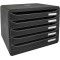 Exacompta - Ref. 308714D - BIG-BOX PLUS HORIZON - Caisson 5 tiroirs pour documents A4+ - Dimensions exterieures : Profondeur 27 