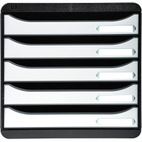Exacompta - Ref. 3097213D - BIG BOX PLUS - Caisson 5 tiroirs pour document A4+ - Dimensions exterieures : Profondeur 34,7 x larg