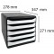 Exacompta - Ref. 3097213D - BIG BOX PLUS - Caisson 5 tiroirs pour document A4+ - Dimensions exterieures : Profondeur 34,7 x larg