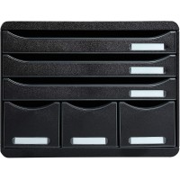 Exacompta - Ref. 306714D - STORE-BOX - Caisson 6 tiroirs, 3 tiroirs pour documents A4+ et 3 tiroirs fins hauts-Dimensions exteri