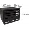 Exacompta - Ref. 306714D - STORE-BOX - Caisson 6 tiroirs, 3 tiroirs pour documents A4+ et 3 tiroirs fins hauts-Dimensions exteri