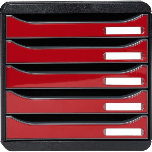 Exacompta - Ref. 3097218D - BIG BOX PLUS - Caisson 5 tiroirs pour document A4+ - Dimensions exterieures : Profondeur 34,7 x larg