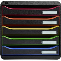 Exacompta - Ref. 309914D - BIG BOX PLUS - Caisson 5 tiroirs pour document A4+ - Dimensions exterieures : Profondeur 34,7 x large