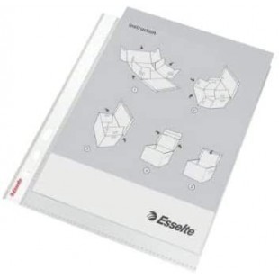 Esselte, Pochettes Plastique Perforee A4, Matiere Lisse Transparente, Ouverture sur le haut, Polypropylene 43 Microns, Lot de 10