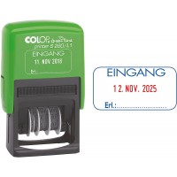 COLOP Printer S260 Green Line, date en francais et texte "Recu le" avec impression en deux couleurs vert/noir, produit dans une 