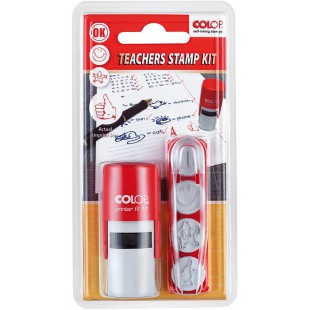 Kit scolaire - 4 motifs, 127936 - Lot de tampons en caoutchouc - meme - sans plaque
