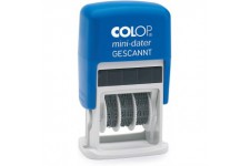 COLOP Mini tampon dateur S160 avec texte scanne Bleu/rouge